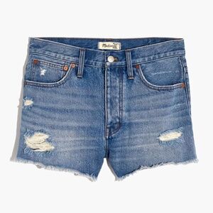 Madewell NWT Relaxed Denim Shorts Homecrest Wash Ripped Edition Distressed 25